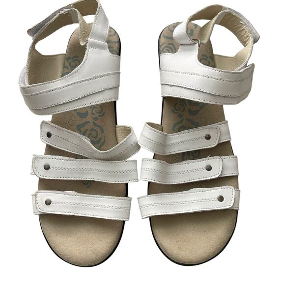 Propet 10 M Aurora Adjustable Strappy Sandals White Leather Comfort Low - Picture 3 of 10